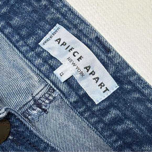 Apiece Apart Merida Denim Shorts Button Fly Navy Wash Size 0 EUC - Picture 8 of 16